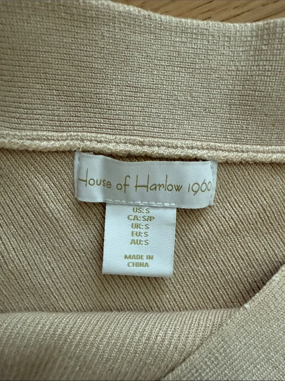 House of Harlow 1960 Cream Ribbed Crop Top